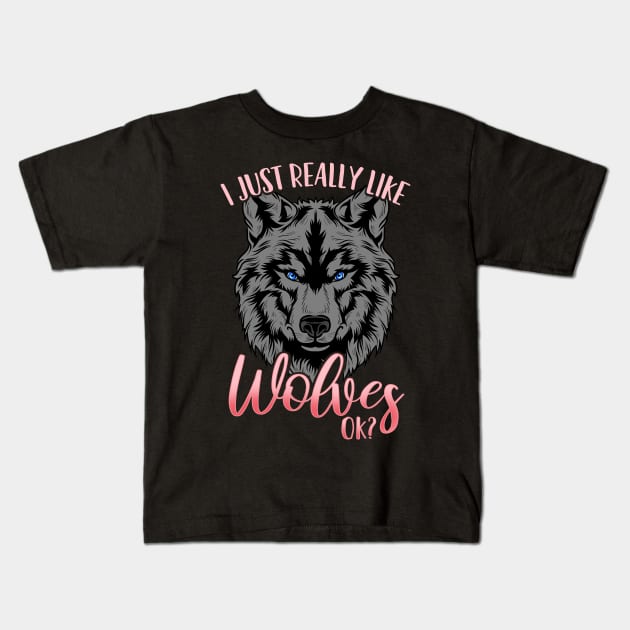 Wolves Wolf Lover Kids T-Shirt by CreativeGiftShop